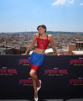 Zendaya carousel: Just jumping on to say hi from our stop in Rome♥️ @spidermanmovie
