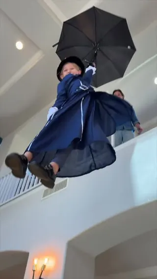 Justin Flom reel: Real Life Flying Mary Poppins Costume! ☂️😲
