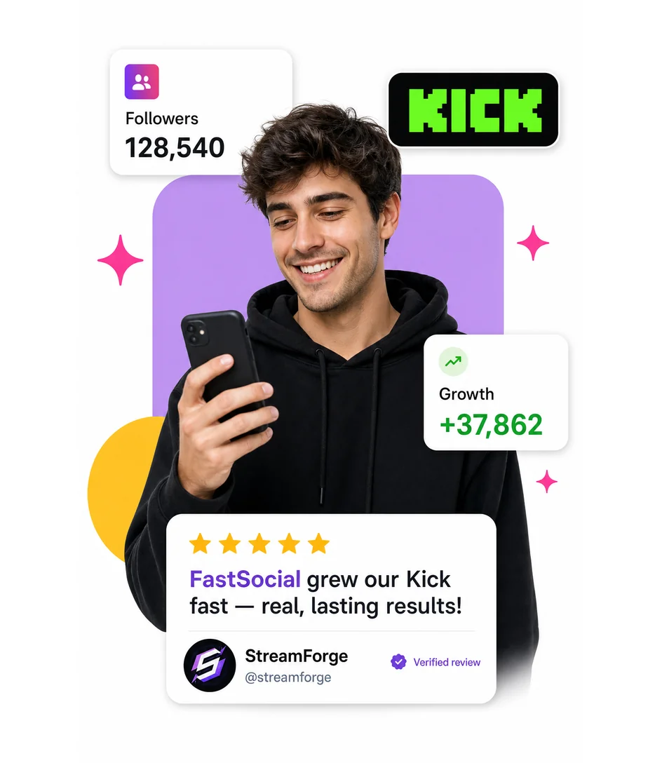Buy Kick followers, likes and views with FastSocial