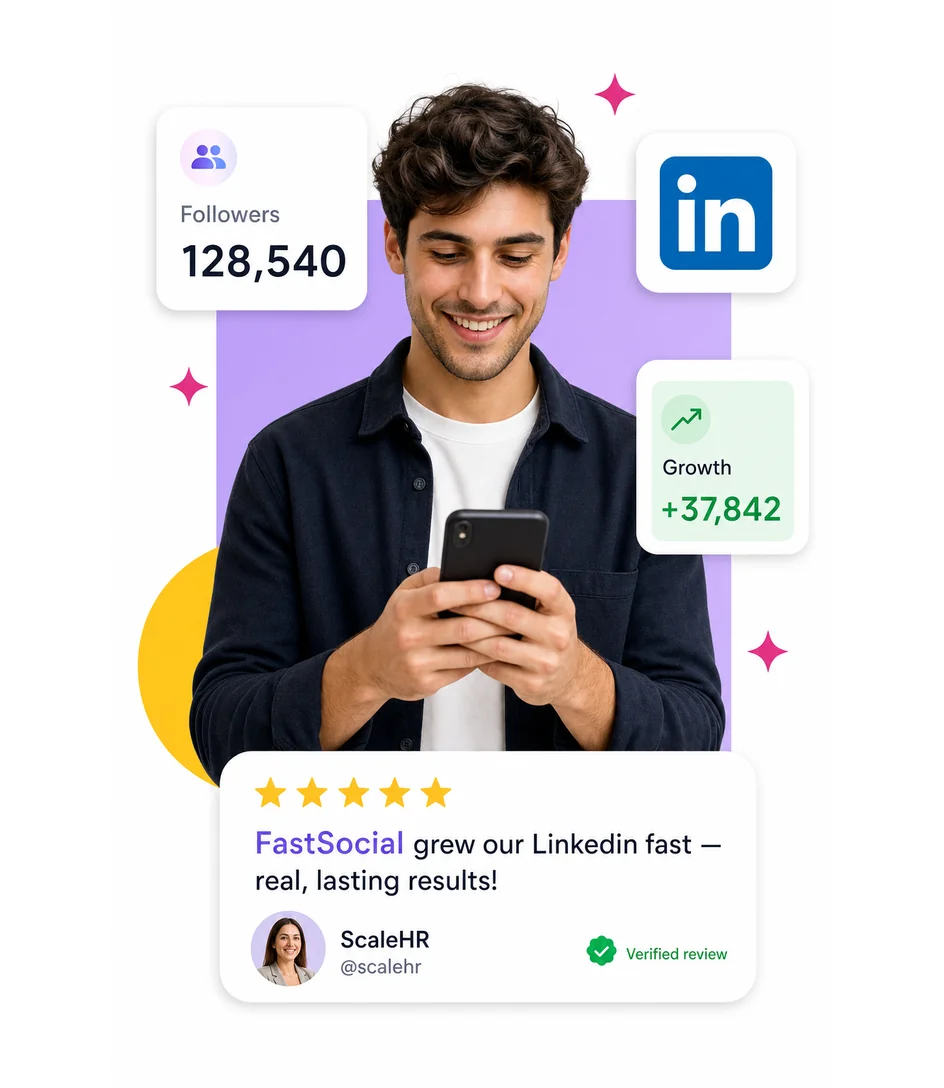 Buy LinkedIn followers, likes and views with FastSocial