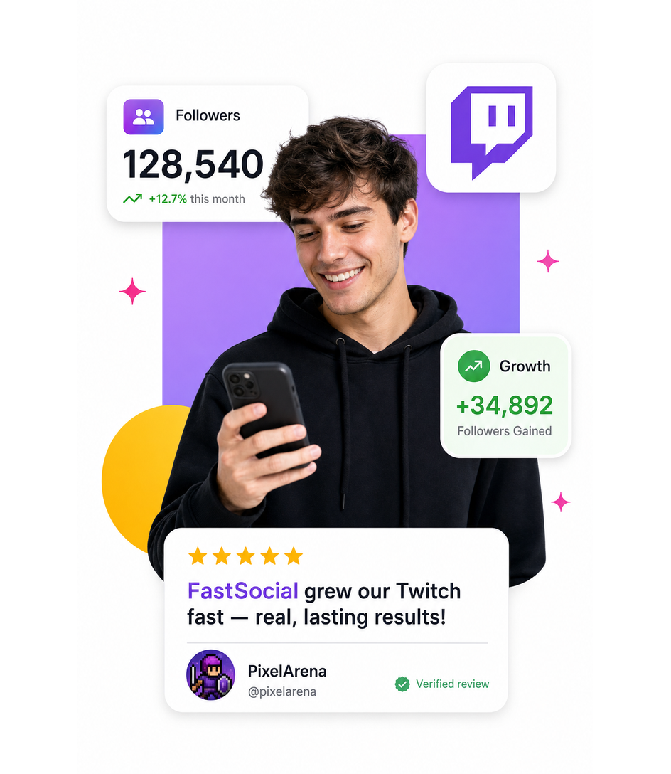 Buy Twitch followers, likes and views with FastSocial