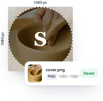 A 1080 by 1080 cover with the circle Instagram keeps marked and the corners faded, next to the saved file cover.png, 1080 × 1080